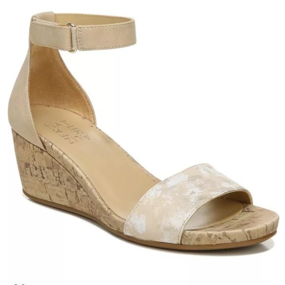 Naturalizer Womens Size 10 Areda Cork Platform Wedges Sandals Heels Shoes NEW